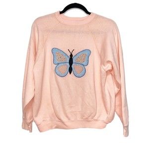 Vintage Tultex Pink Butterfly Sweatshirt